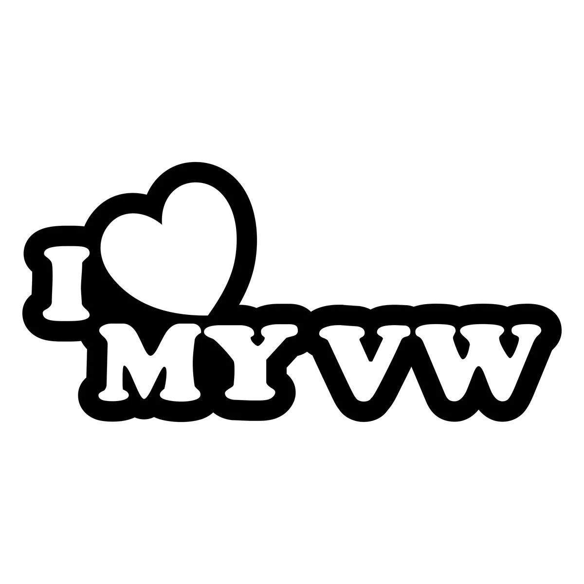 Autocolante "I LOVE MY VW"