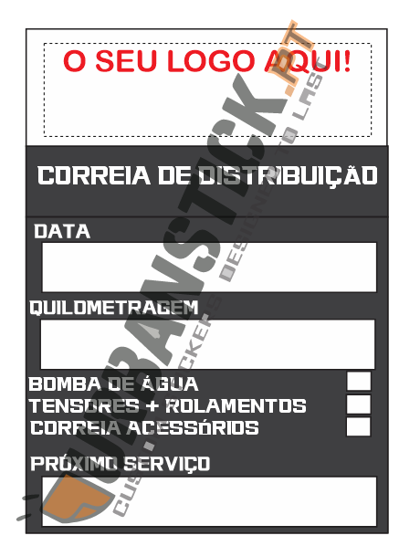 Autocolante "CORREIA DE DISTRIBUIÇÃO" C/ Logotipo