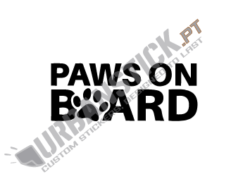 Autocolante "PAWS ON BOARD"